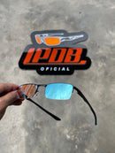 Óculos de Sol Lupa do Vilão Preto Lente Clear Ruby