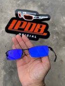 Óculos de Sol Lupa do Vilão Preto Lente Azul