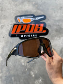 Óculos de Sol Latch Panel Esportivo Preto Lente Marrom