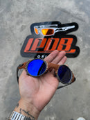 Óculos de Sol Mars Leather Lente Azul