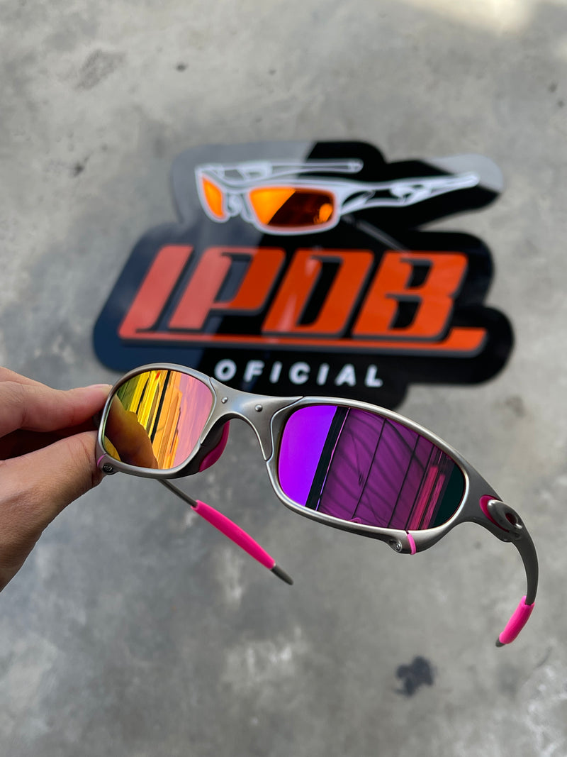 Óculos De Sol Juliet Plasma Lente Rosa Borracha Rosa