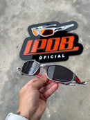 Óculos De Sol Juliet Plasma Lente Preta Borracha Vermelha