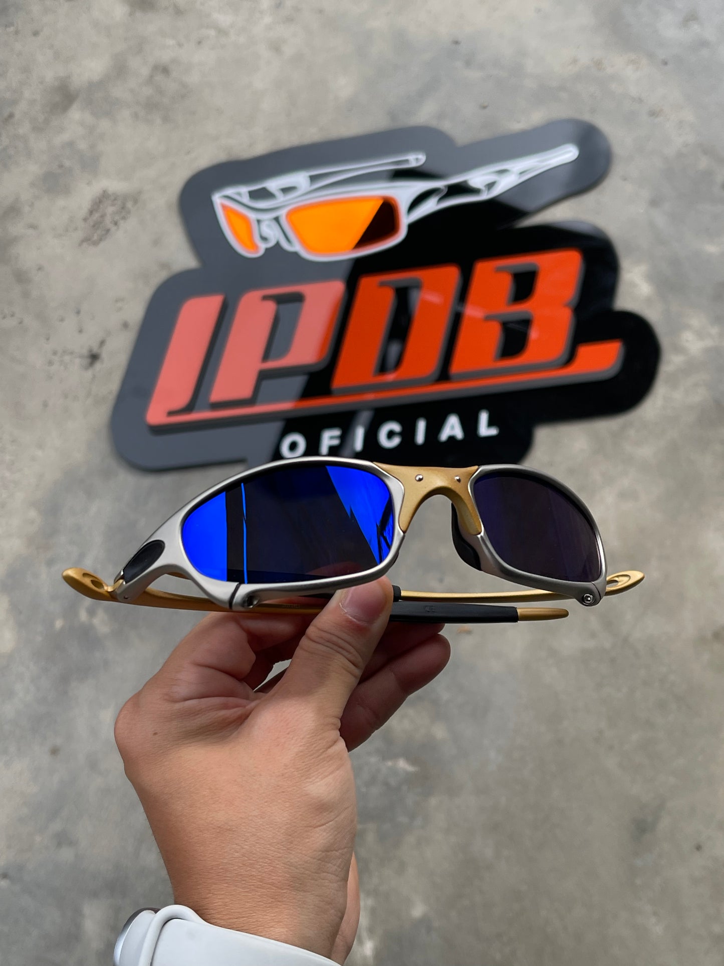 Óculos De Sol Juliet Plasma 24k Lente Azul