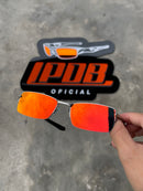 Óculos de Sol Lupa do Vilão Prata Lente Ruby