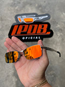 Óculos de Sol Lupa do Vilão Prata Lente Ruby