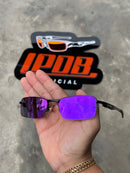 Óculos de Sol Lupa do Vilão Preto Lente Roxa