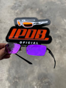 Óculos de Sol Lupa do Vilão Preto Lente Roxa