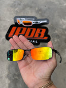 Óculos de Sol Lupa do Vilão Preto Lente Arco Iris