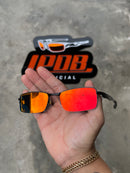 Óculos de Sol Lupa do Vilão Preto Lente Ruby