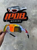 Óculos de Sol Radar Lock Branca/Vermelha Lente Arco Iris