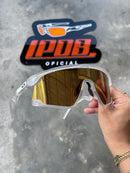 Óculos de Sol BXTR Esportivo Transparente Lente Gold