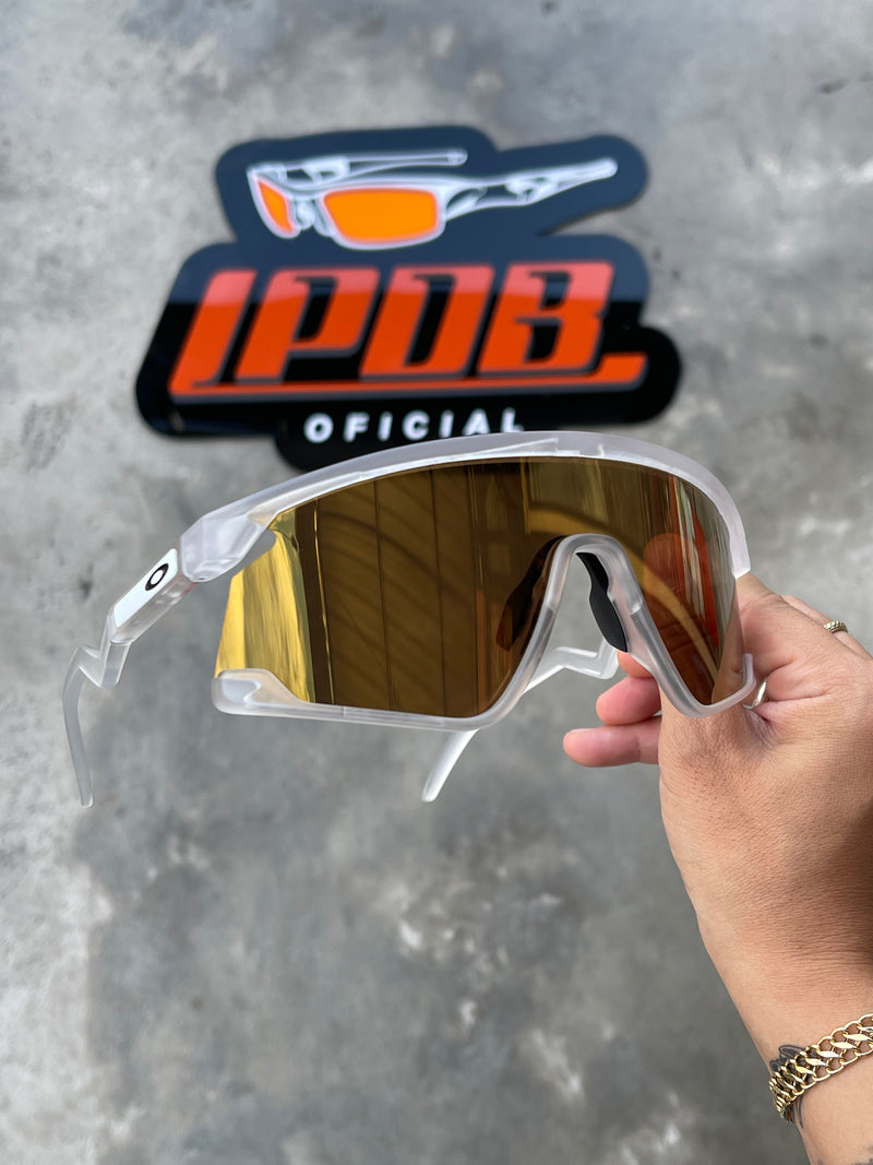 Óculos de Sol BXTR Esportivo Transparente Lente Gold