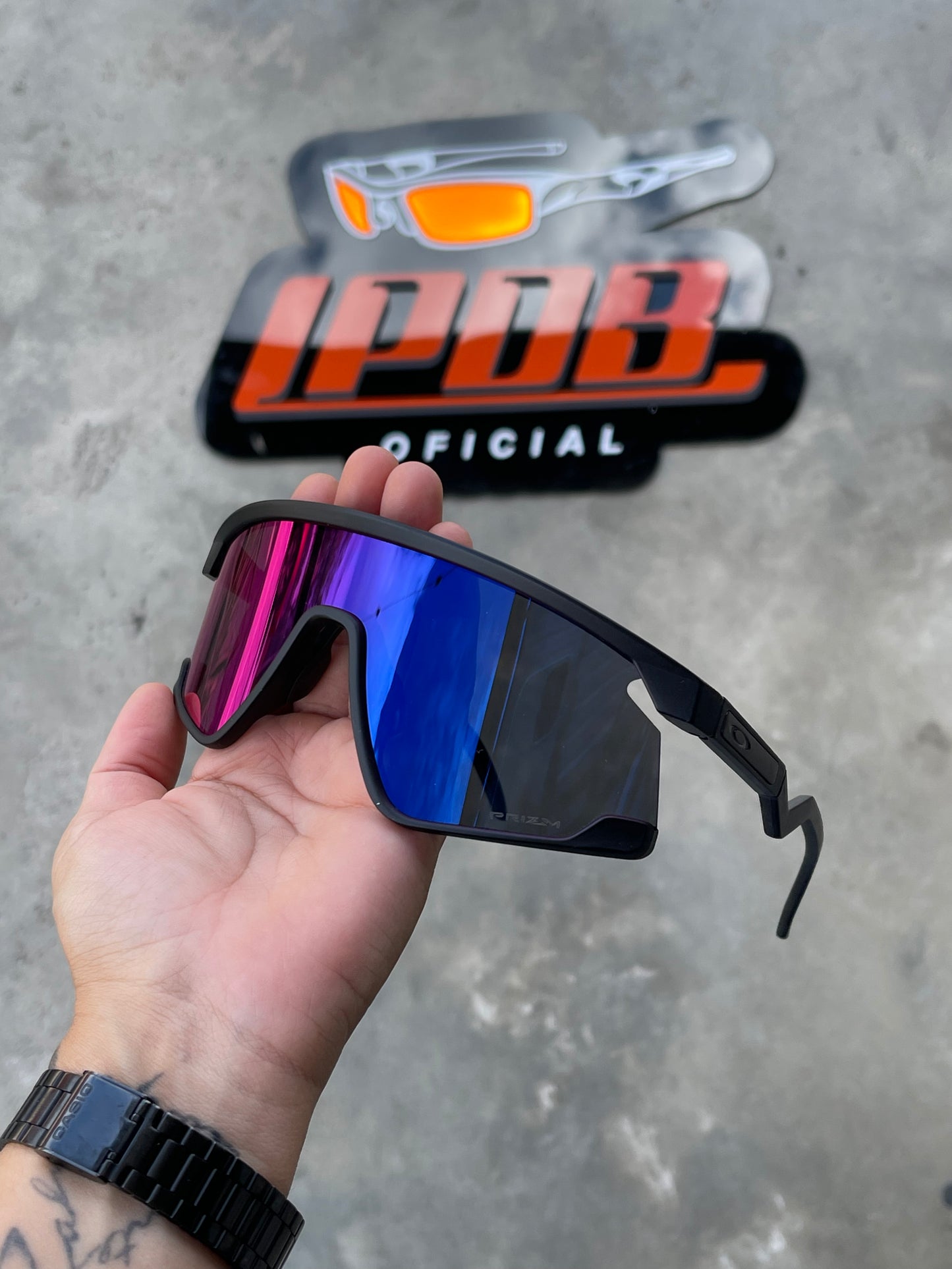 Óculos de Sol BXTR Esportivo Preto Lente Tanzanite