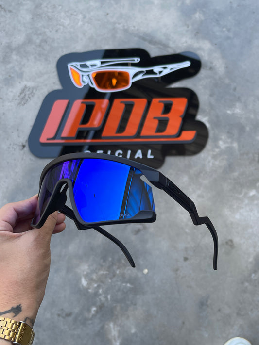 Óculos de Sol BXTR Esportivo PretoLente Azul