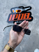 Óculos de Sol Lupa do Vilão Preto Lente Preta