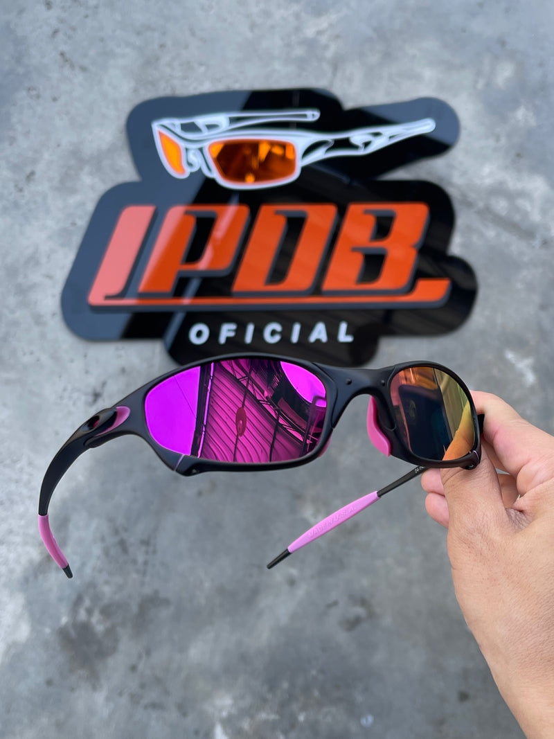 Óculos De Sol Juliet Carbon Lente Pink Borracha Rosa