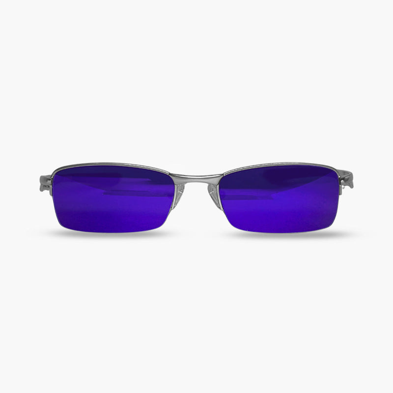Óculos de Sol Lupa do Vilão Prata Lente Roxo